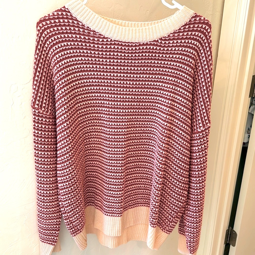 Impressions cute red and cream sweater. Great condition! Size M